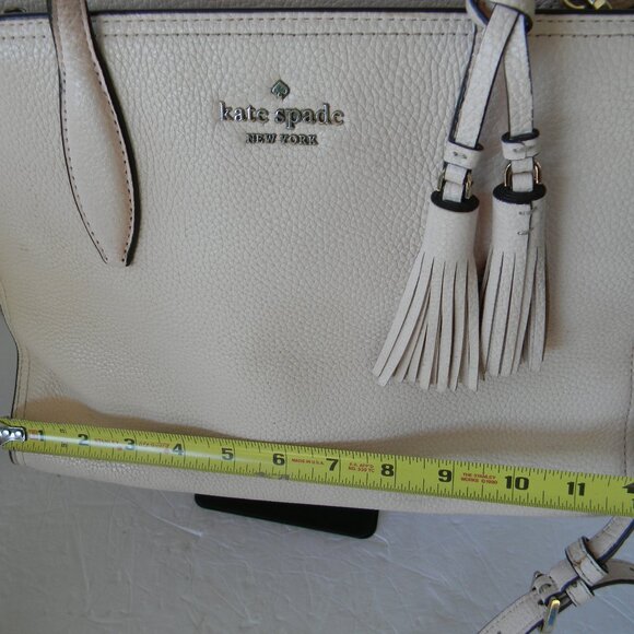KATE SPADE ROWE BABY PINK PEBBLE LEATHER SATCHEL/CROSSBODY BAG TASSEL - Picture 2 of 8